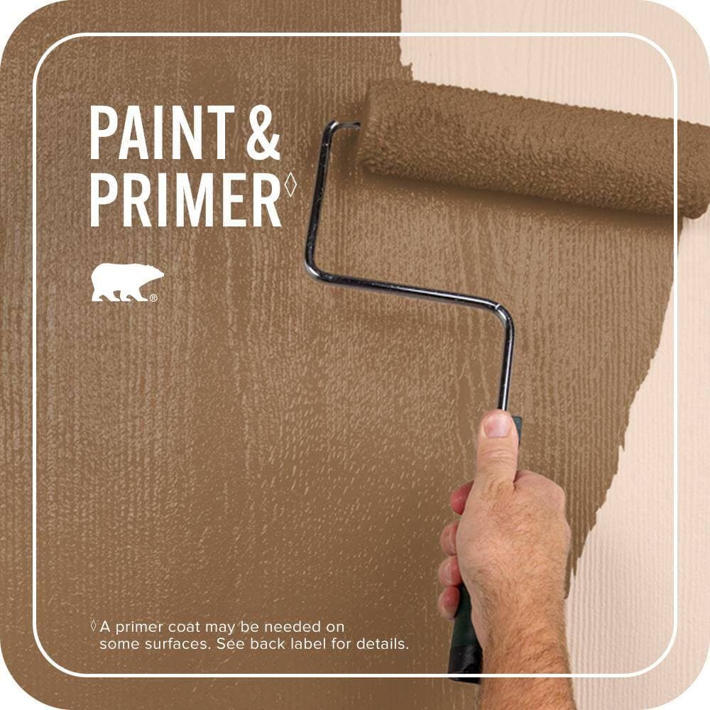 BEHR PREMIUM PLUS 1 qt. #QE-31 Barcelona Brown Flat Exterior Paint & Primer (3)