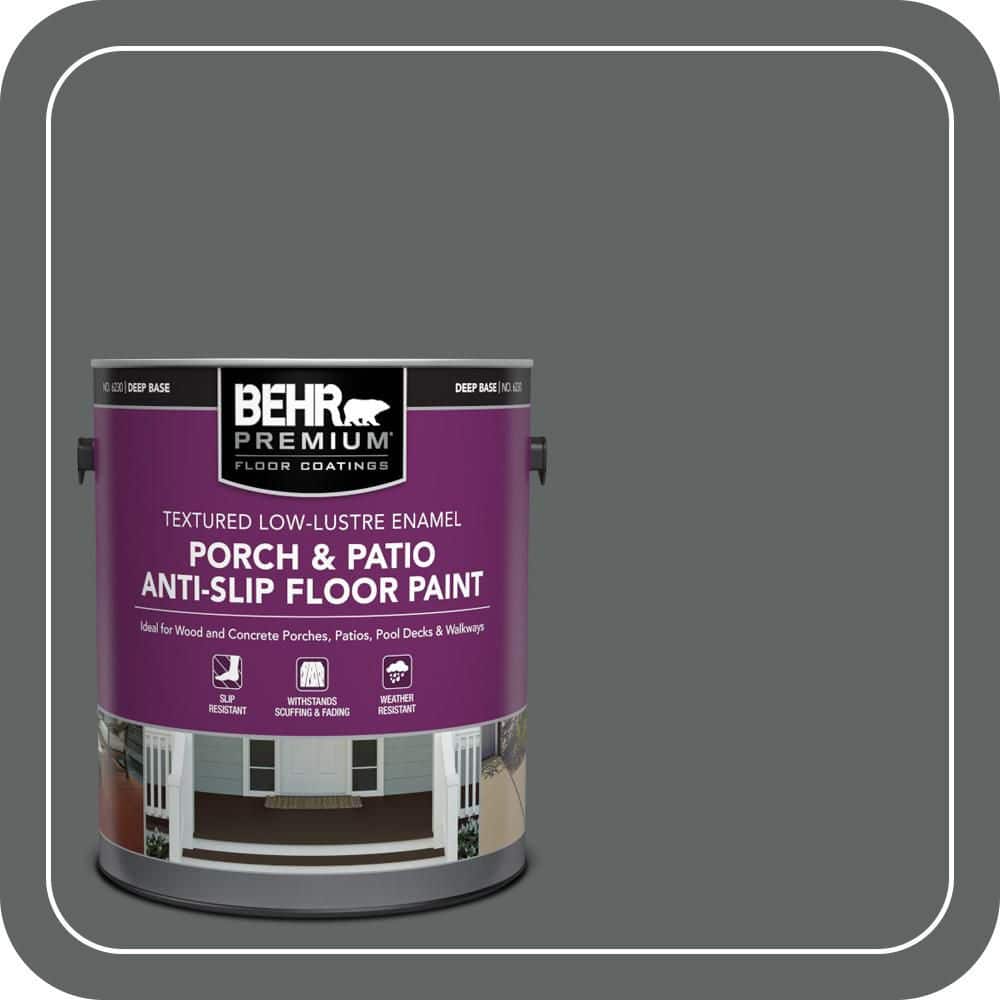 BEHR PREMIUM 1 gal. #BXC-41 Charcoal Textured Low-Lustre Enamel Interior/Exterior Porch and Patio Anti-Slip Floor Paint (1)