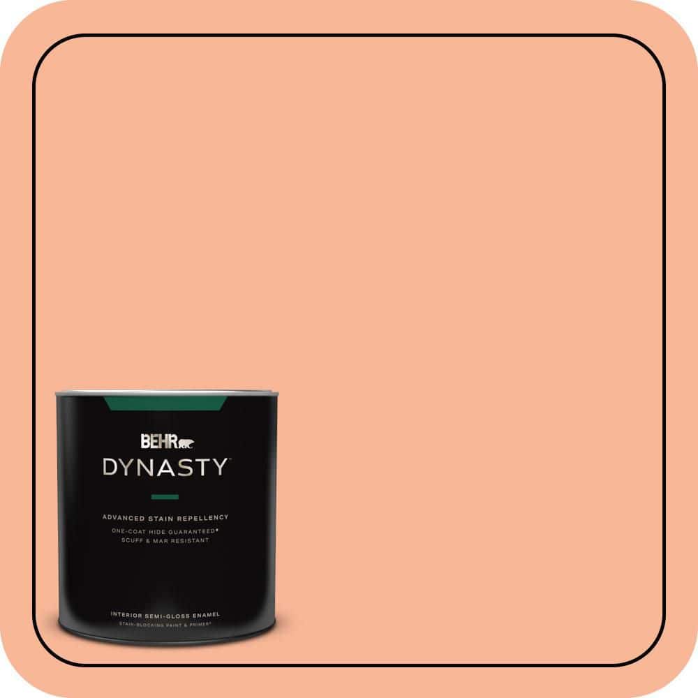 BEHR DYNASTY 1 qt. #P190-3 Melon Sorbet Semi-Gloss Enamel Interior Stain-Blocking Paint and Primer