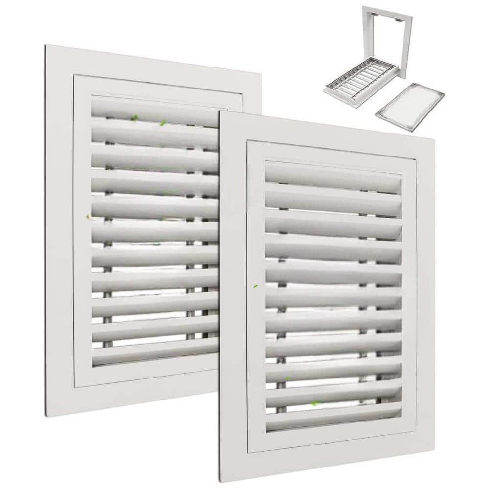 KIWDZFU 12 x 18 Aluminum Gable Vent White Replaceable Screen Noise-Free Design Durable Corrosion Resistant (2-Pack) (1)