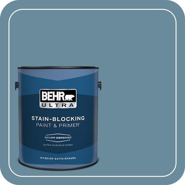 BEHR ULTRA 1 gal. #550F-5 Winter Lake Extra Durable Satin Enamel Interior Paint & Primer (2)