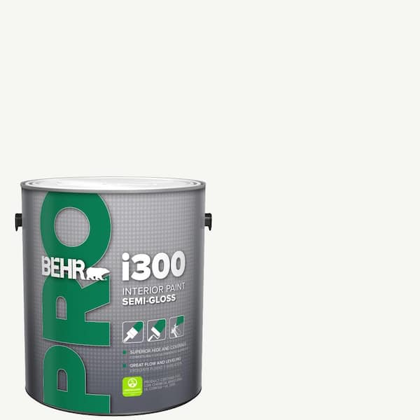 BEHR PRO 1 gal. i300 White Semi-Gloss Interior Paint (2)