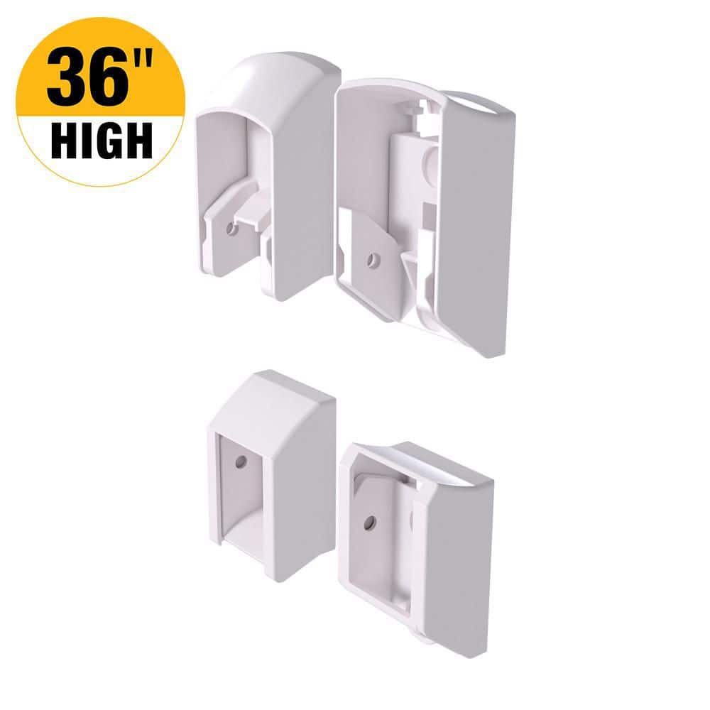 PEAK Aluminum Railing 3 in. H x 2 in. W Aluminum Deck Railing Stair Bracket for 36 in. High System White