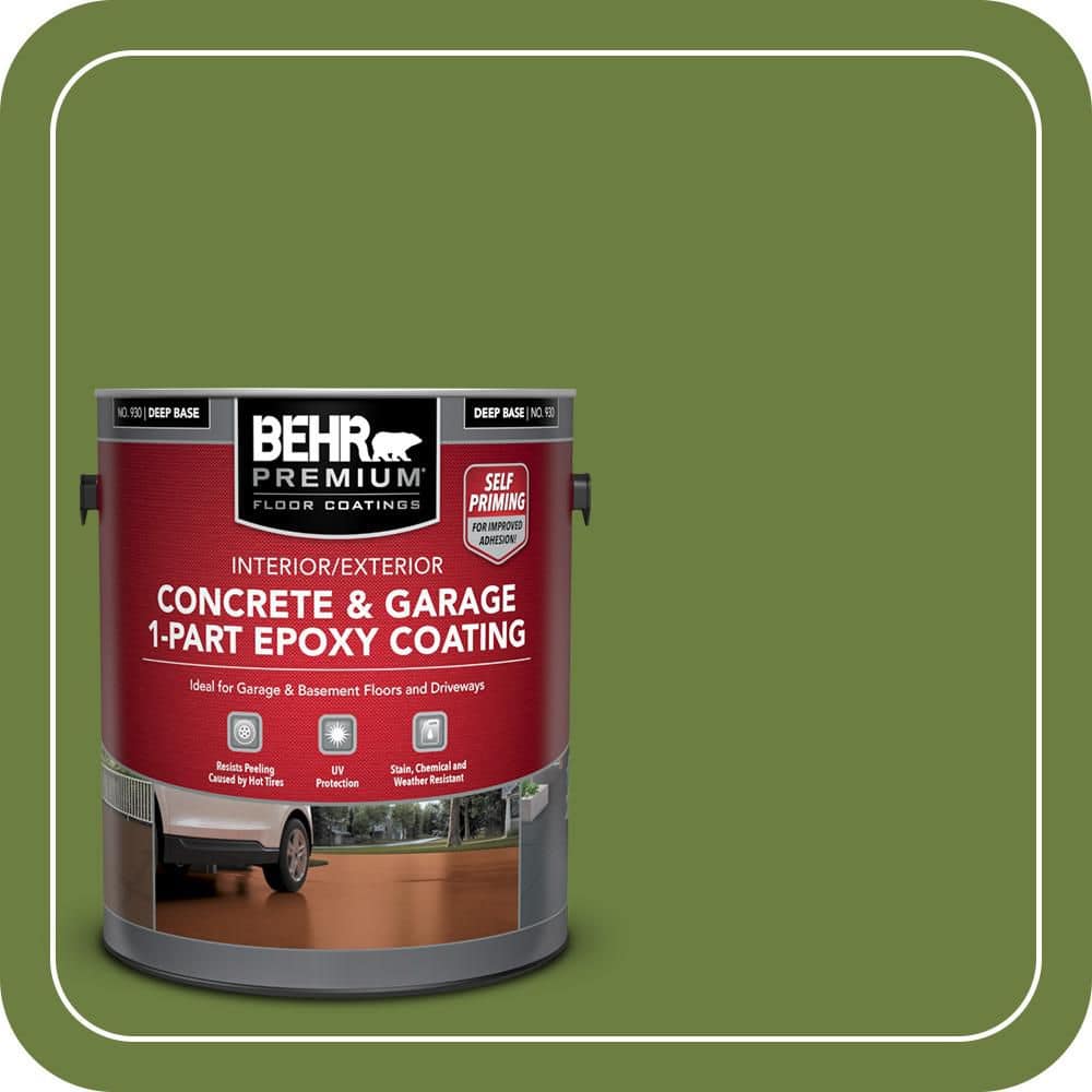 BEHR PREMIUM 1 gal. #M360-7 Rockwall Vine Self-Priming 1-Part Epoxy Satin Interior/Exterior Concrete and Garage Floor Paint (1)