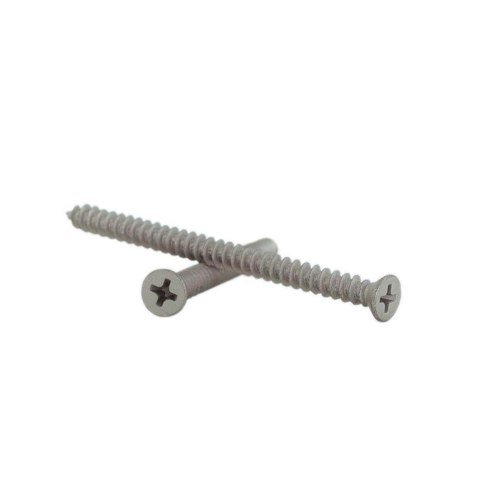 Fringe Screw #9 x 3 in. Satin Nickel Phillips Flat-Head Long Hinge Screw with Oversize Threads to Tighten Interior Doors (18-Pack)