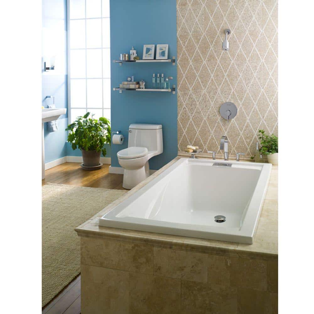 American Standard EverClean 72 in. x 36 in. Rectangular Soaking Bathtub with Reversible Hand Drain in White (1)