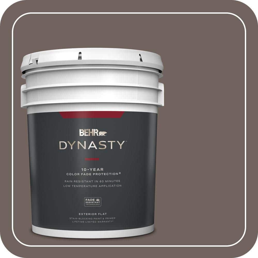 BEHR DYNASTY 5 gal. #N140-6 Wright Brown Flat Exterior Stain-Blocking Paint & Primer