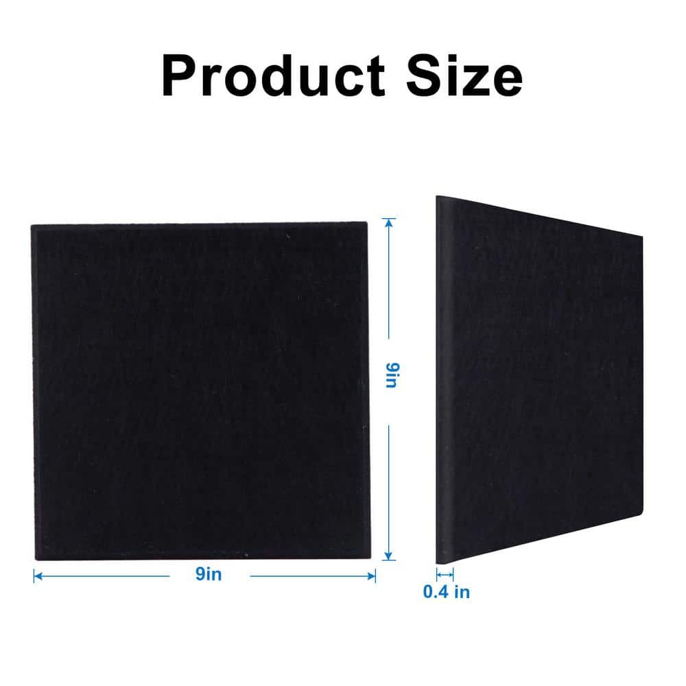Wellco 0.4 in. x 9 in. x 9 in. Fabric Square Self-Adhesive Sound Absorbing Acoustic Panels in Black (12-Pack) (2)
