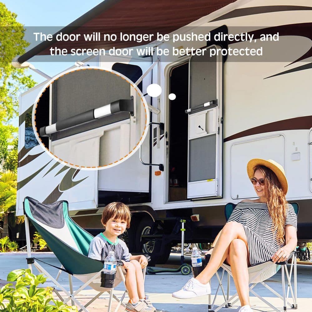 NVNOO 21-5/8 in. to 28-5/8 in. Adjustable RV Screen Door Cross Bar Handle with Sturdy and Secure Non-Slip Grip, Black (2-Pack) (3)