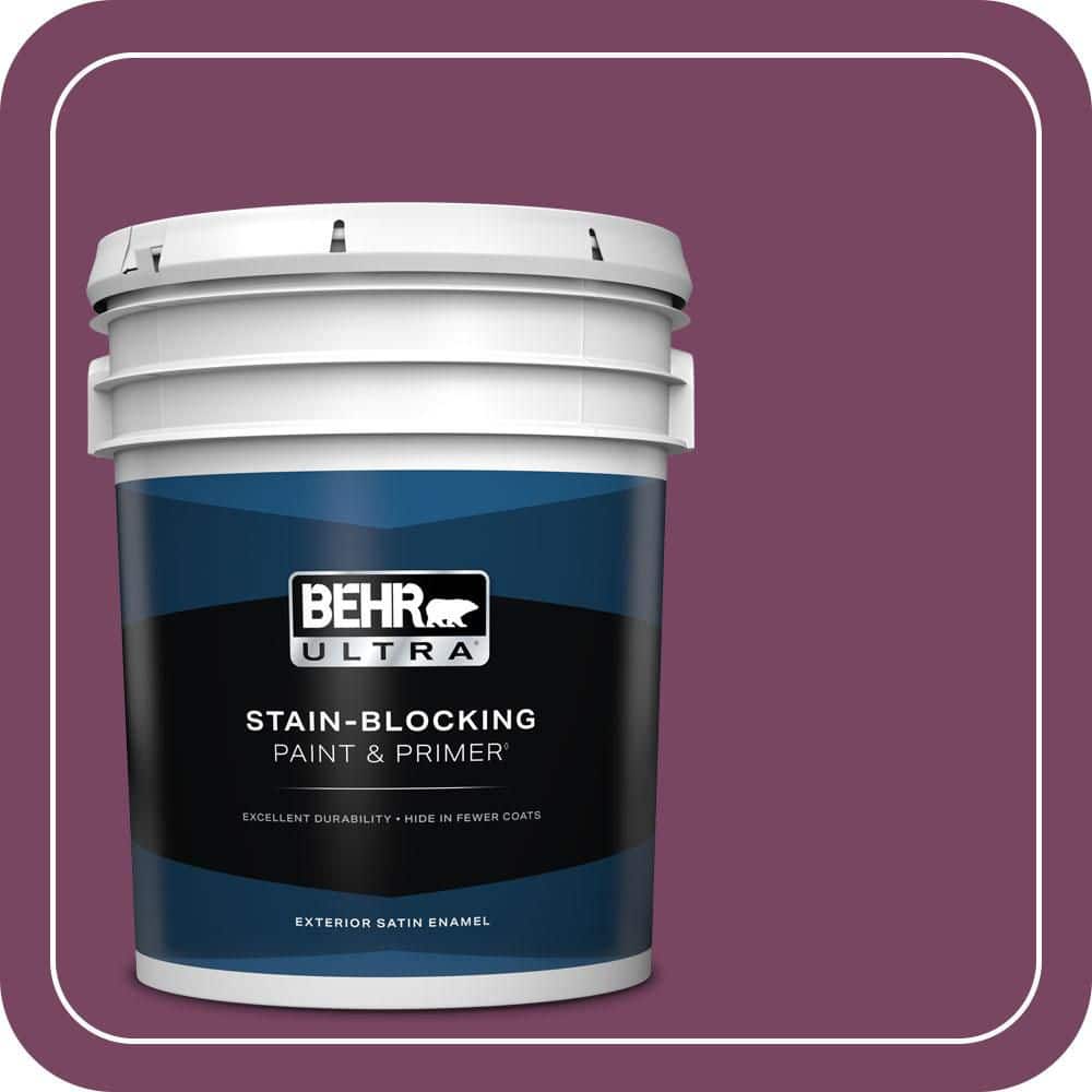 BEHR ULTRA 5 gal. #690B-7 Plum Jam Satin Enamel Exterior Paint & Primer