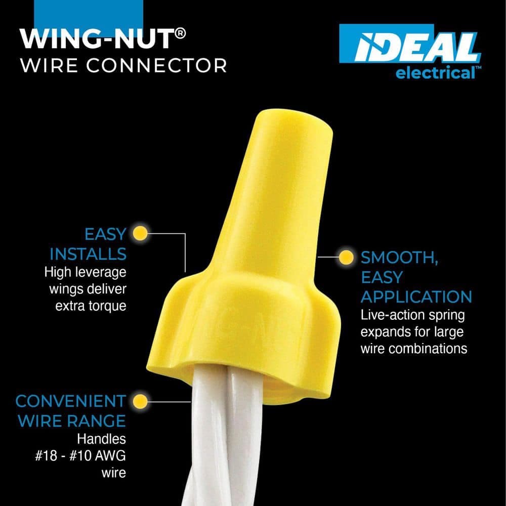 IDEAL Wing-Nut Wire Connector, 451 Yellow, Jar of 500 (2)