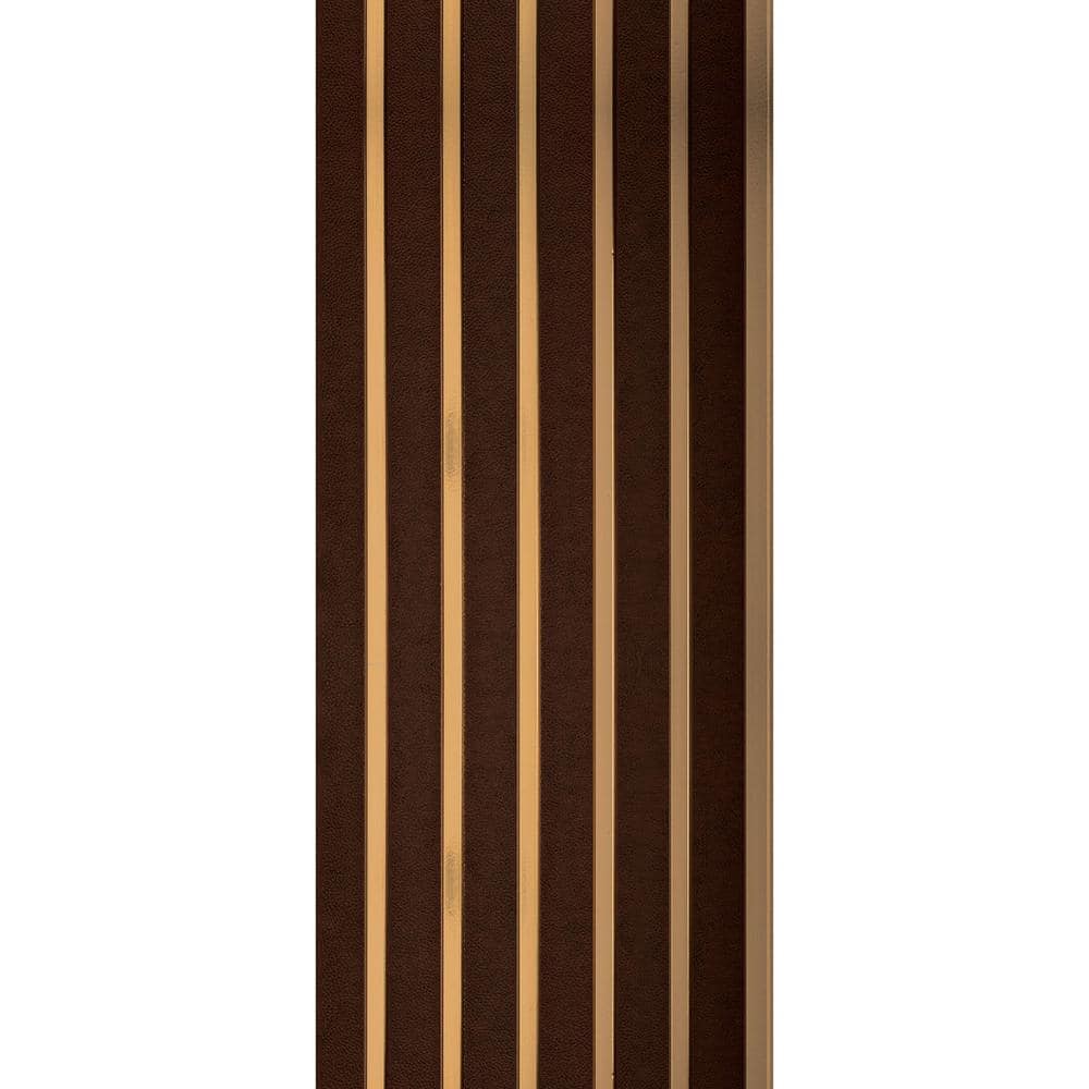 FROM PLAIN TO BEAUTIFUL IN HOURS Large Slats 1/2 in. x 0.79 ft. x 9.3 ft. Brown Goldline Cocoa Glue-Up Foam Wood Slat Walls (30-Pack)/220.5 sq. ft. (1)