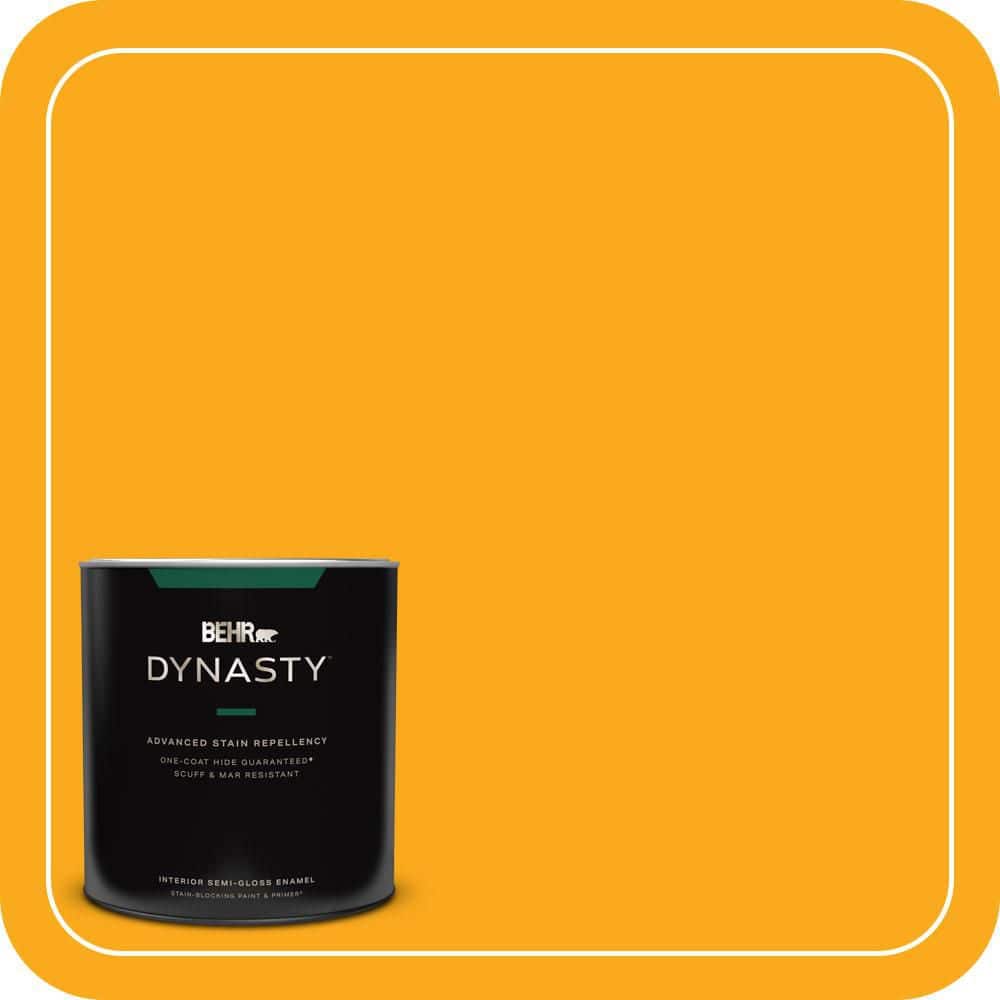 BEHR DYNASTY 1 qt. #P270-7 Sunny Side Up Semi-Gloss Enamel Interior Stain-Blocking Paint and Primer