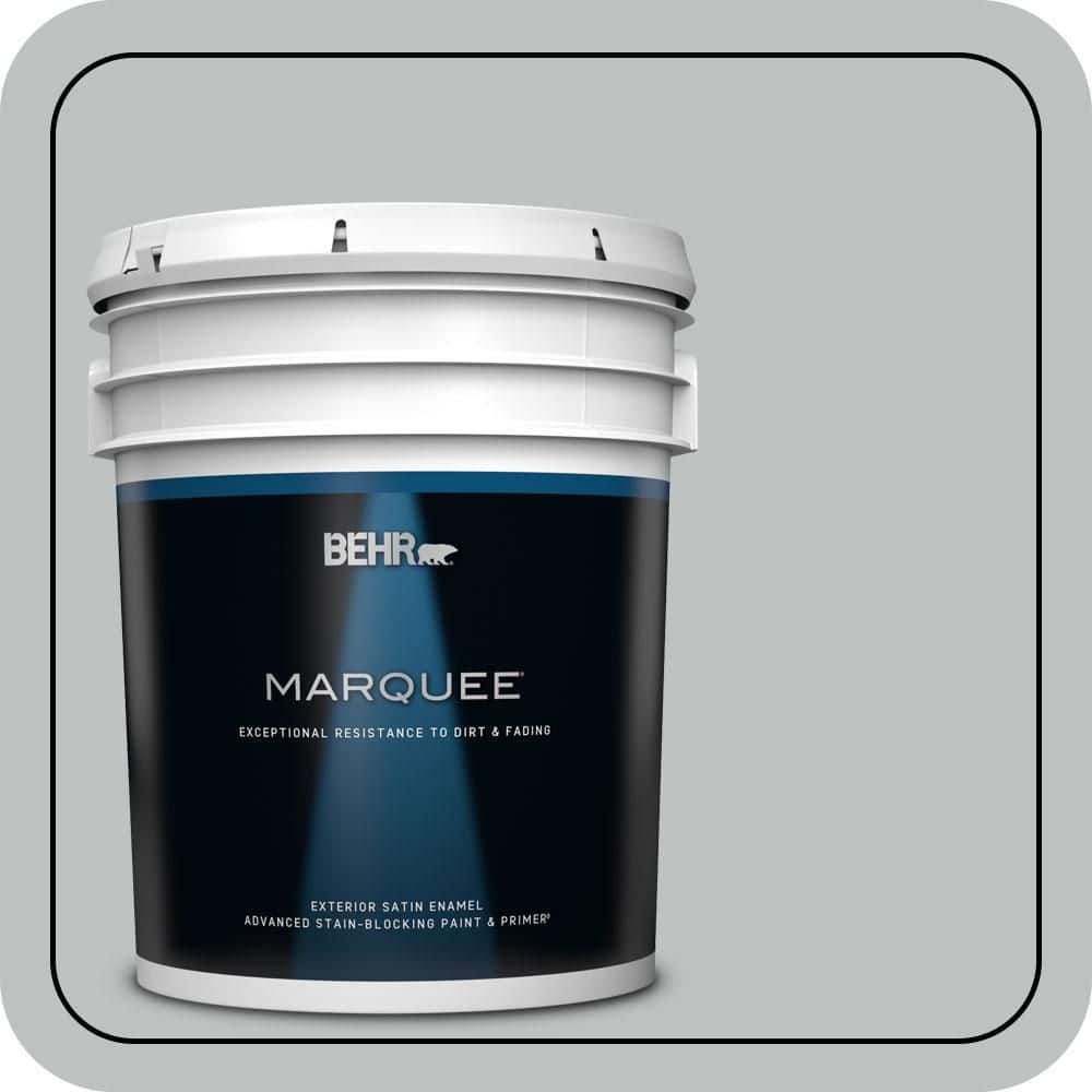 BEHR MARQUEE 5 gal. #PPU26-18 Silver Mine Satin Enamel Exterior Paint & Primer