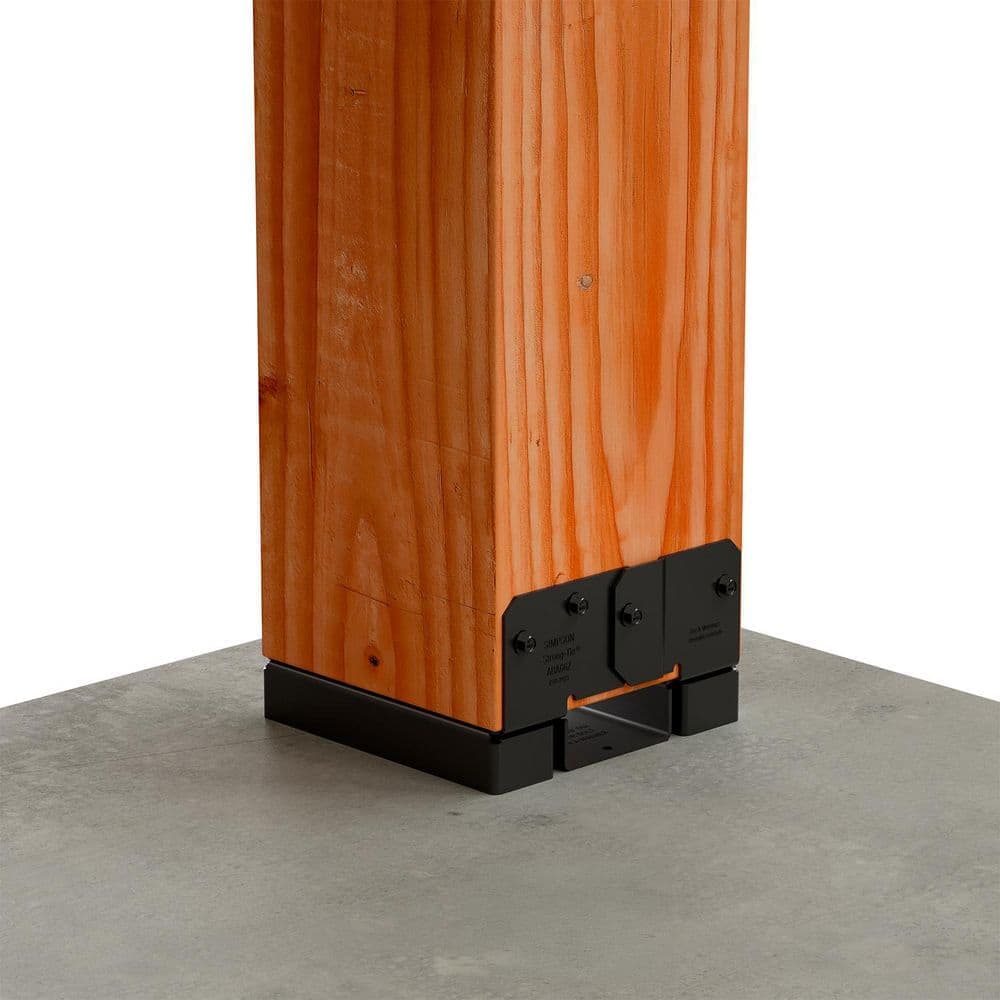 Simpson Strong-Tie Outdoor Accents ABAPC ZMAX, Black Powder-Coated Adjustable Standoff Post Base for 6 x 6 Lumber (2)