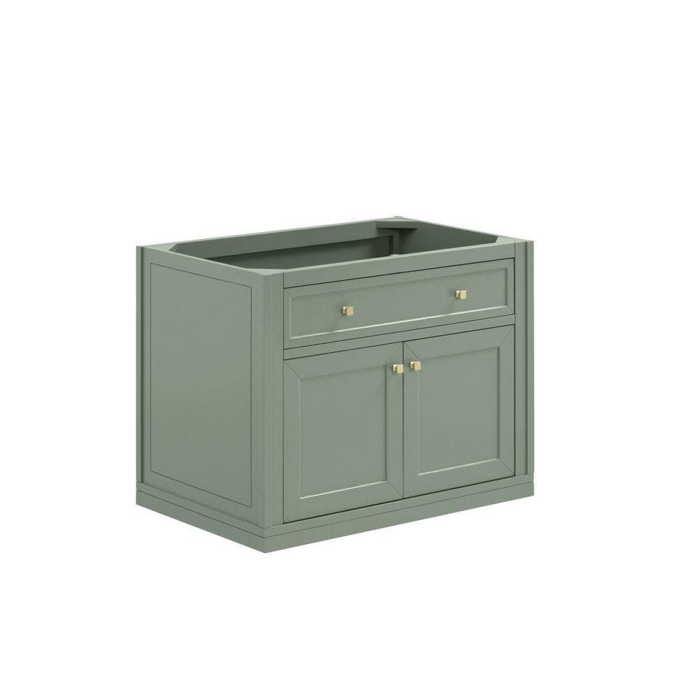 James Martin Vanities Chicago 35.9 in. W x 23.3 in. D x 32.6 in. H Single Bath Vanity Cabinet Without Top in Smokey Celadon (2)