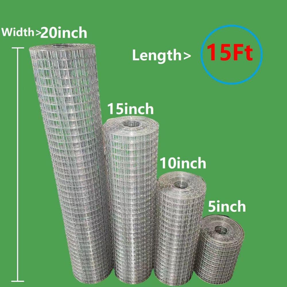 Unbranded 1/2 in. 5in x 15 ft. 19-Gauge Galvanized Hardware Cloth for Chicken Coop Rabbit Fence Garden Wire Fencing (3)