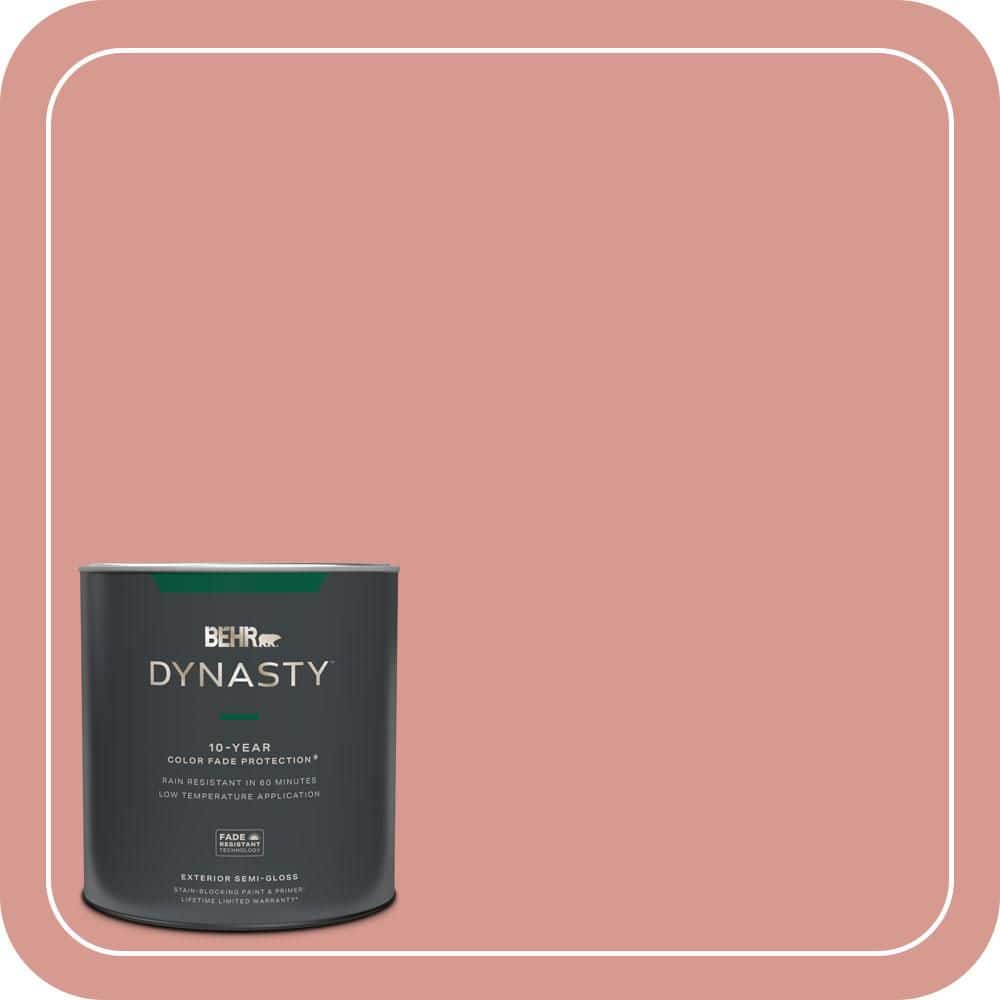 BEHR DYNASTY 1 qt. #T13-15 Shanghai Peach Semi-Gloss Enamel Exterior Stain-Blocking Paint & Primer