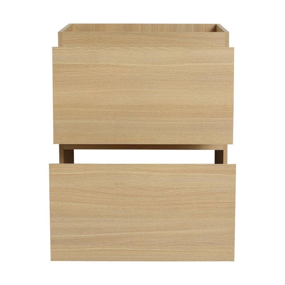 Lycvki 23.22 in. W x 17.91 in. D x 30.62 in. H Bath Vanity Cabinet without Top in Brown with 2 Drawers (3)