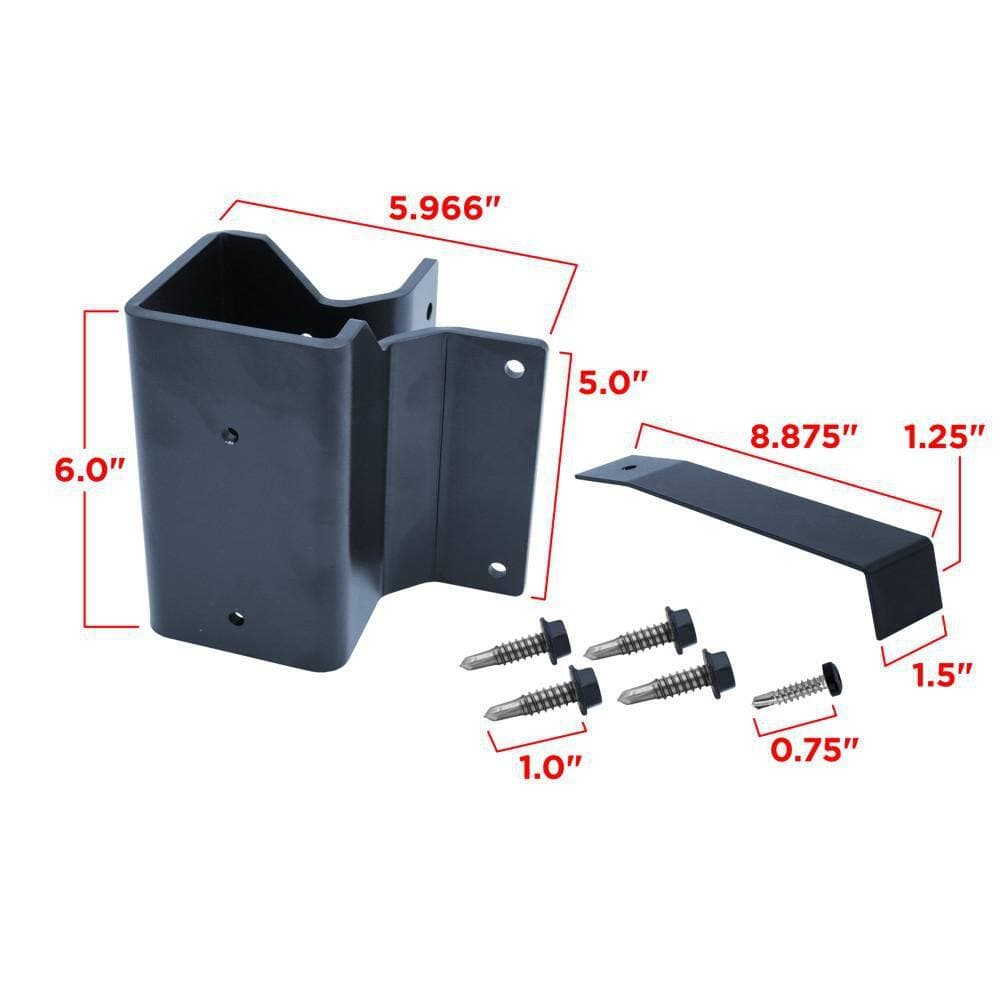 Aria Railing 6 in. W x 8 in. H Black Outside Corner Bracket for 52 in. Fascia Post Kit (3)