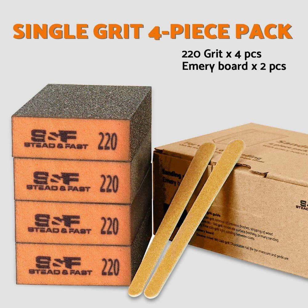 NVNOO 2.8 in. x 0.33 ft. x 0.08 ft. 60 80 120 220 Coarse Sandpaper Sanding Sponge for Wood, Metal, Gypsum and Drywall (4-Pack) (3)