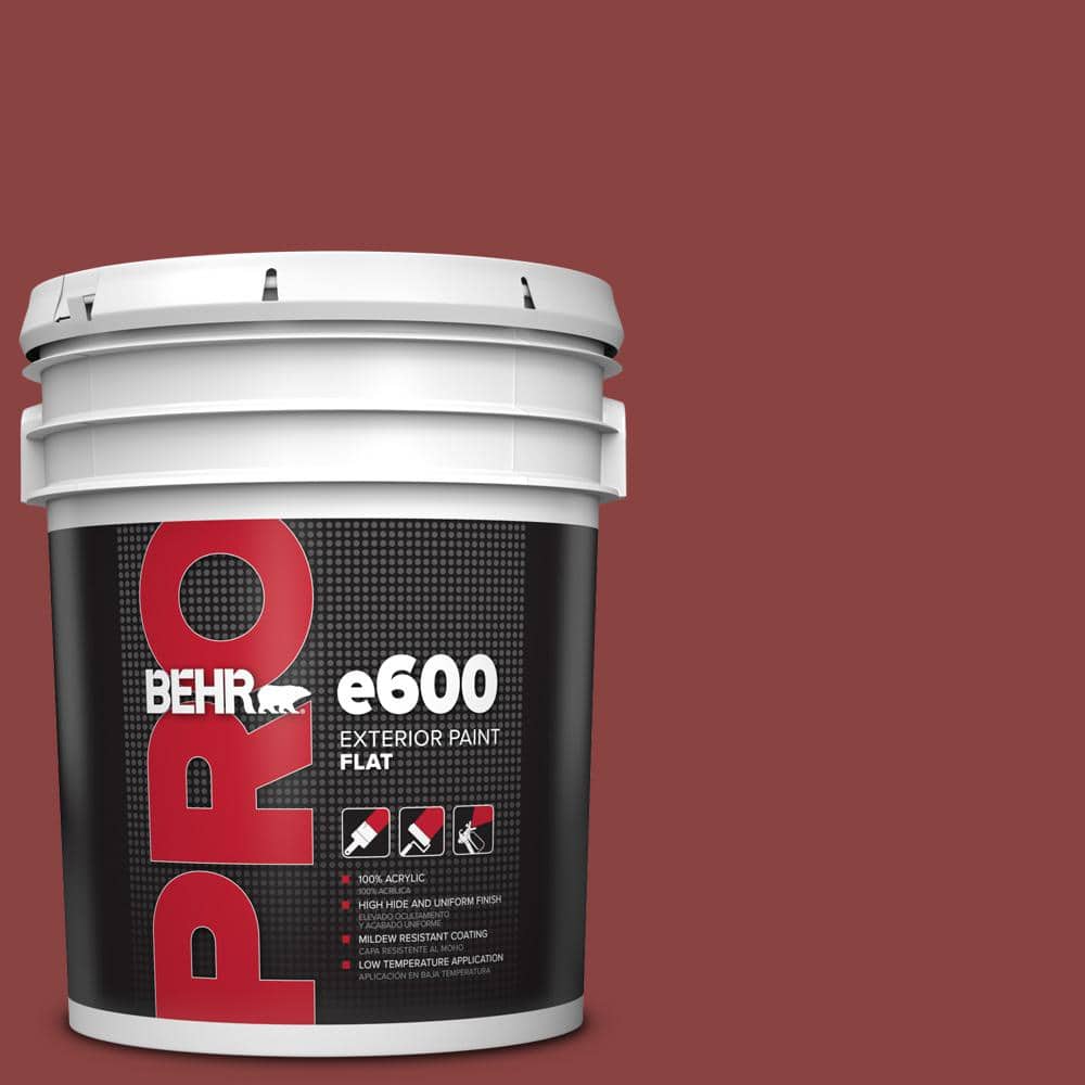 BEHR PRO 5 gal. #QE-07 Country Lane Red Flat Exterior Paint (1)