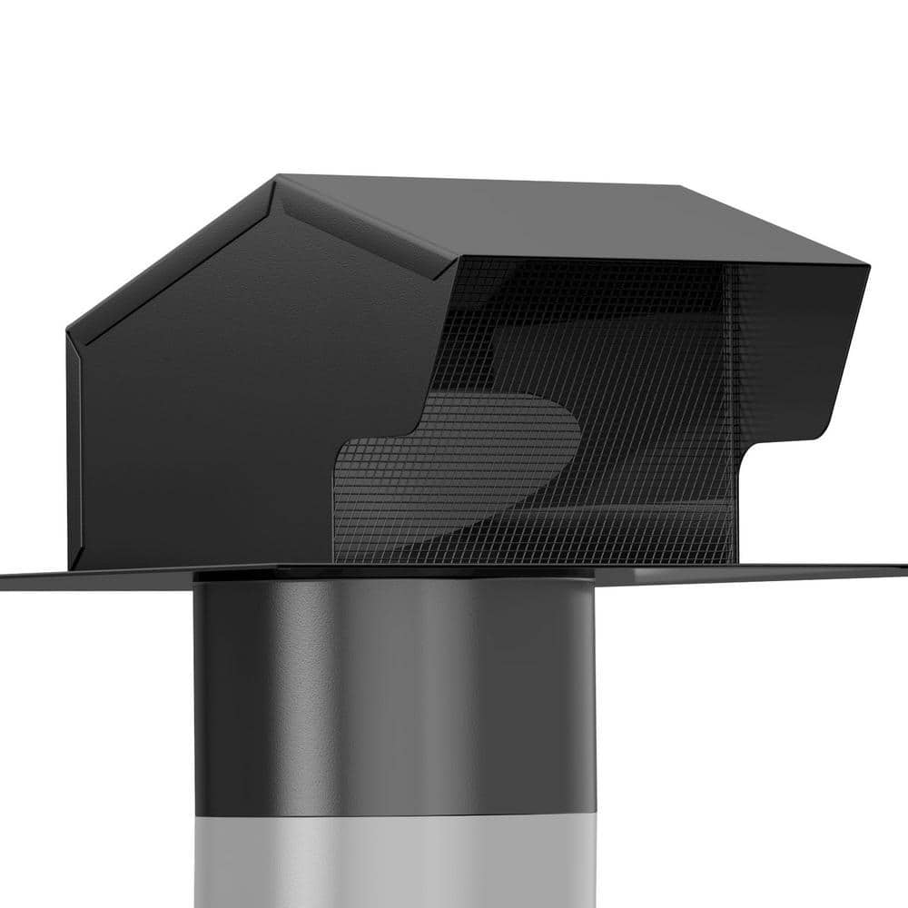 Angel Sar 8 in. Removable Roof Vents, Galvanized Steel Roof Exhaust Vent for Ventilation System-with Damper Black (1-Pack) (1)