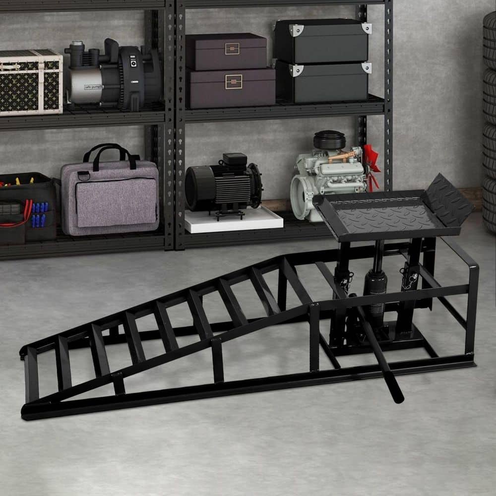 Tatayosi Auto Car Truck Service Ramps Lifts, Hydraulic Ramps Automotive Hydraulic Lift Repair Frame, Black(2 Pack) (2)