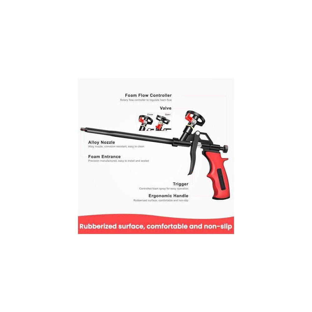 Unbranded Spray Foam Dispensing Gun 2-Piece Professional Heavy Duty Expanding Foam Applicator with Long Tube Nozzle (2)