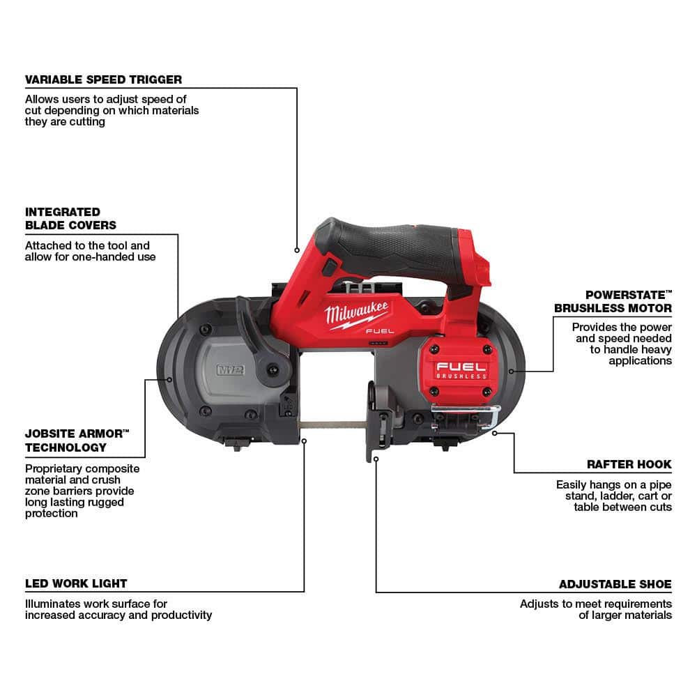 Milwaukee M12 FUEL 12V Lithium-Ion Cordless Compact Band Saw with 3 in. Cut Off Saw (2-Tool) (3)