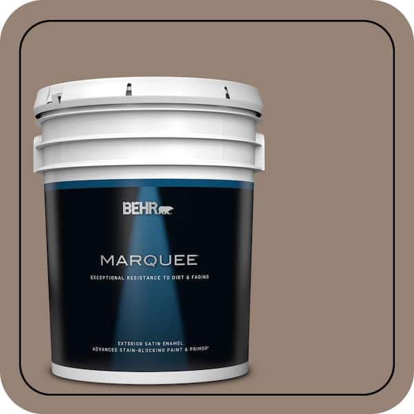 BEHR MARQUEE 5 gal. #N230-5 Dry Brown Satin Enamel Exterior Paint & Primer (2)