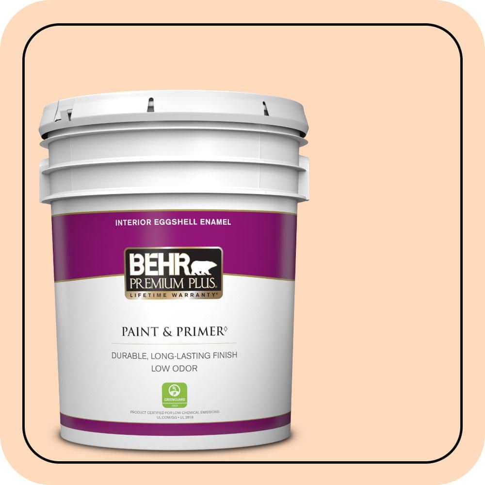 BEHR PREMIUM PLUS 5 gal. #P210-2 Citrus Delight Eggshell Enamel Low Odor Interior Paint & Primer