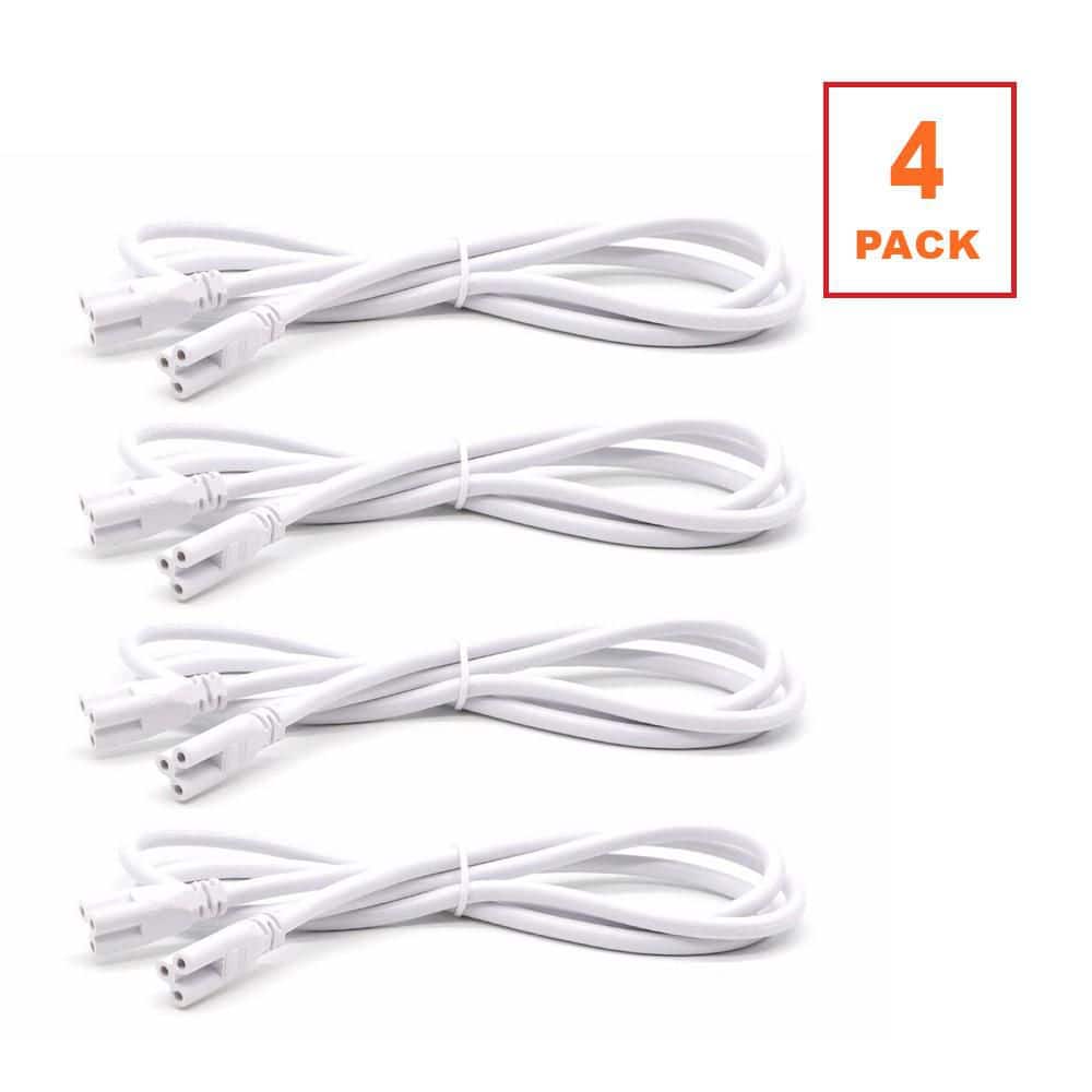 Unbranded 4ft 2.5-Watt T5 T8 LED Tube Light Fixture White Linkable Cords for Shop Garage Under Cabinet Light - 4-Pack
