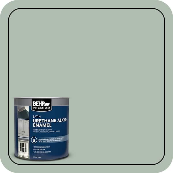 BEHR PREMIUM 1 qt. #450E-3 Southern Breeze Satin Enamel Urethane Alkyd Interior/Exterior Paint (2)