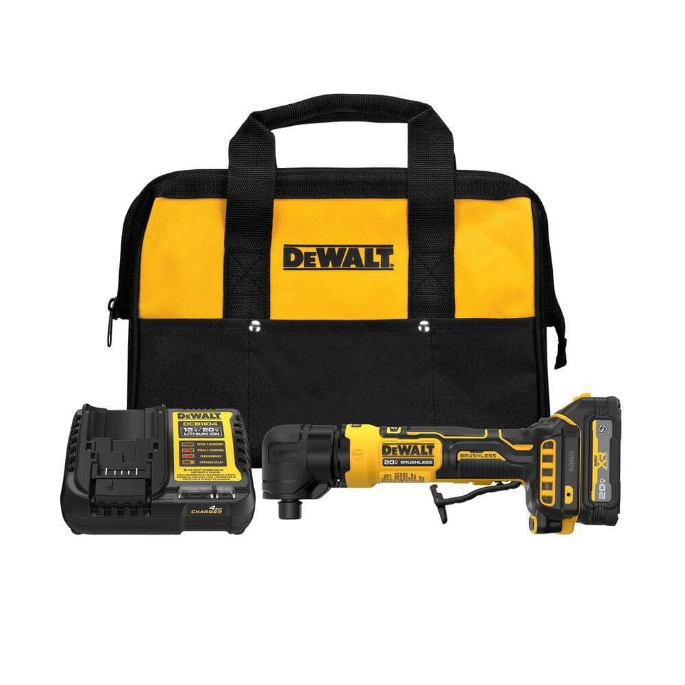 DEWALT ATOMIC 20V MAX Lithium-Ion Cordless Right Angle Die Grinder Kit with 1.7 Ah Oil Resistant Battery, Charger and Kitbag