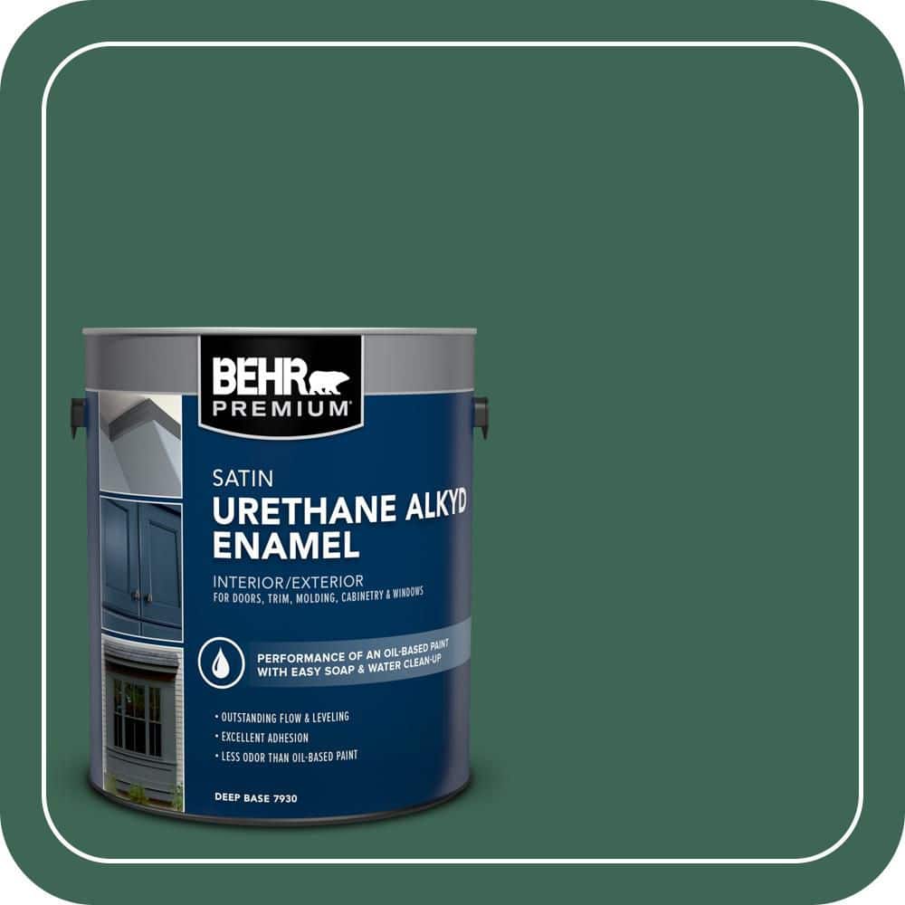 BEHR PREMIUM 1 gal. #480D-7 Isle of Pines Urethane Alkyd Satin Enamel Interior/Exterior Paint