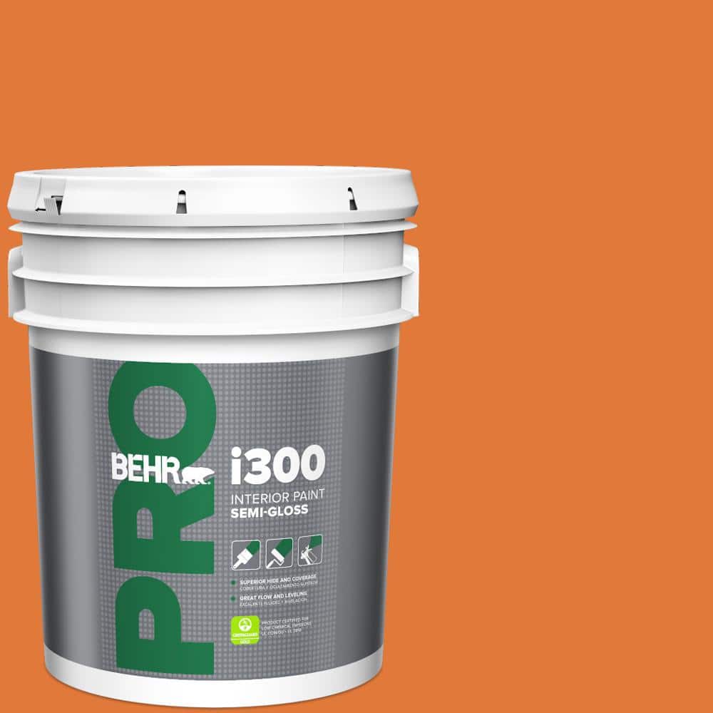 BEHR PRO 5 gal. #S-G-260 Citrus Blast Semi-Gloss Interior Paint