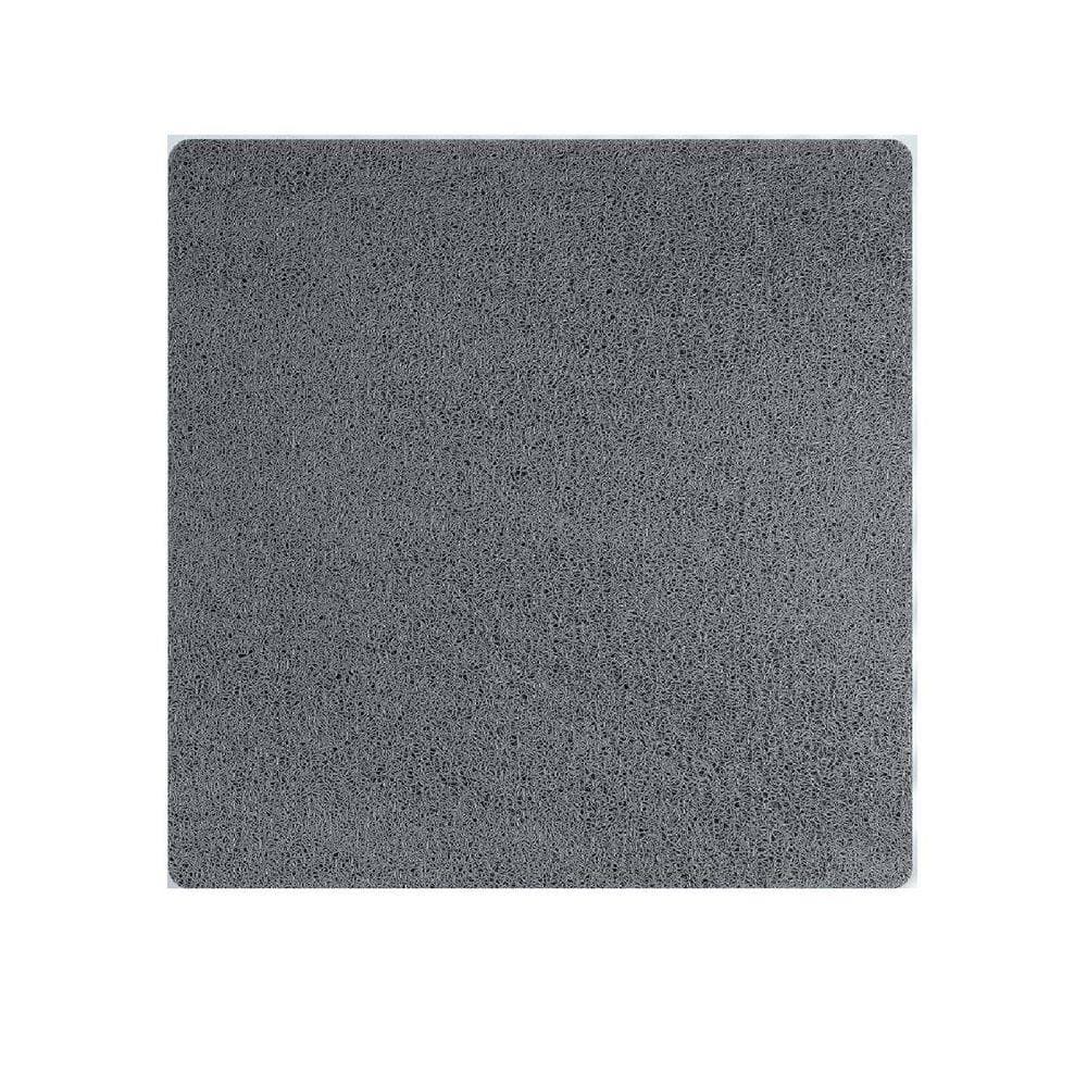 Numhew 36 in. x 24 in. Non Slip PVC Bath Mat in Gray, Foot Scrubber Anti Slip Fast Drying Shower Mat for Tub, Floor, Bathroom (2)
