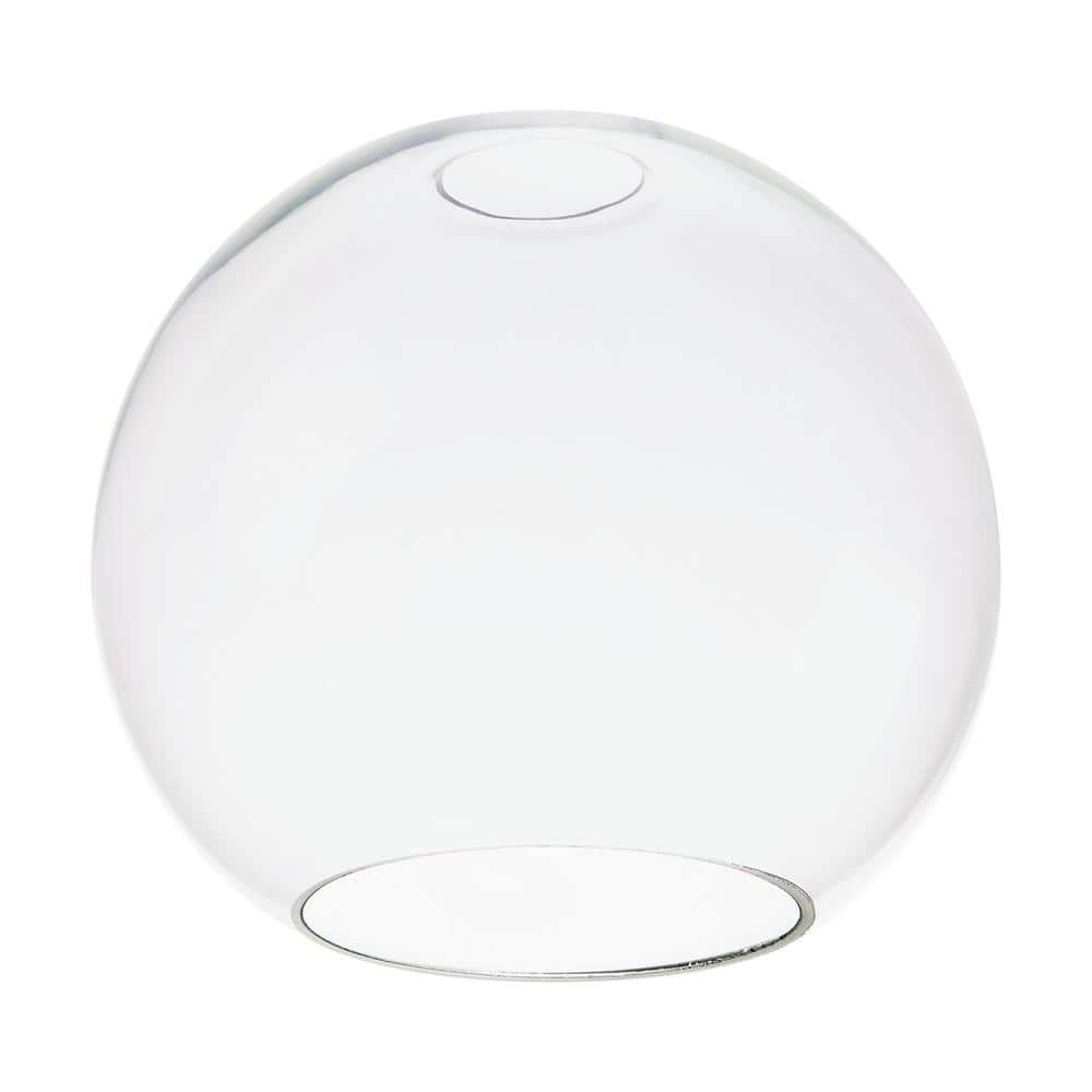 PRIVATE BRAND UNBRANDED 6.95 in. Clear Glass Globe Shaped Replacement Pendant Shade with 2.25 in. Lip Fitter (4)