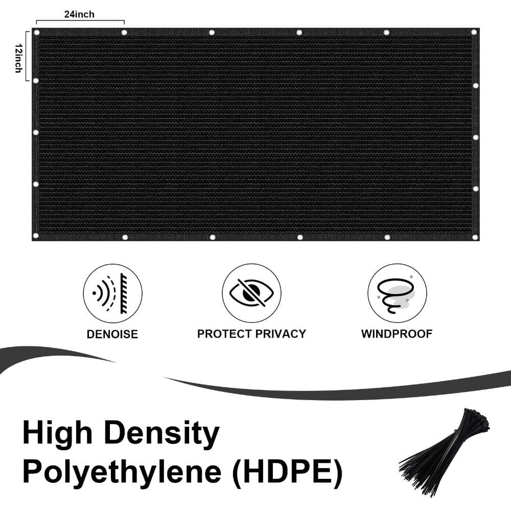 Unbranded 8 ft. x 50 ft. Fence Privacy Screen Wind Block Mesh with Grommets, Black (3)