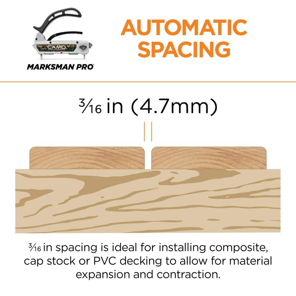 CAMO Marksman Pro - Hidden Deck Fastener Installation Tool - 3/16 in. Spacing for Cedar and Composite Deck Boards (3)