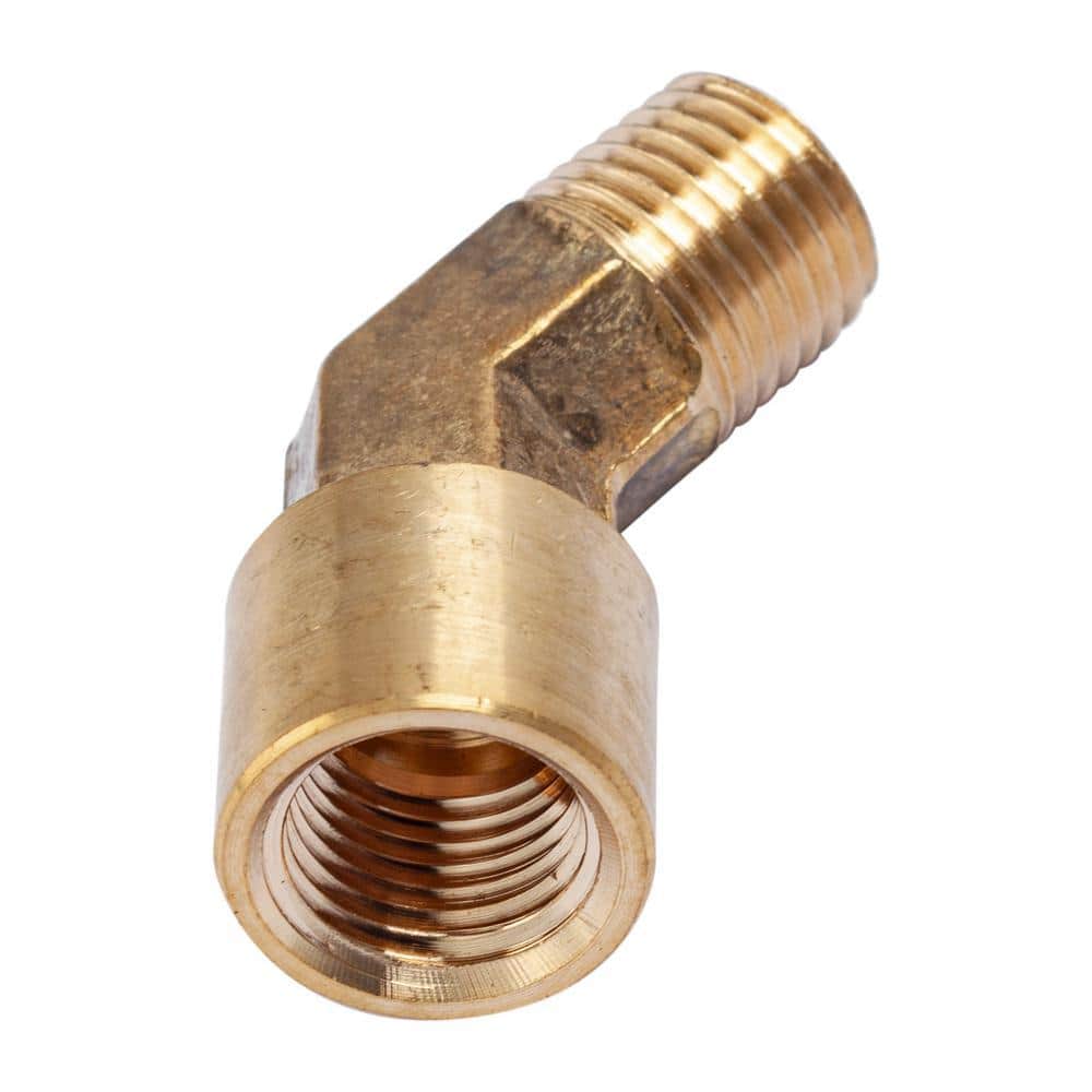 LTWFITTING 1/4 in. MIP x 1/4 in. FIP Brass Pipe Street 45-Degree Elbow Fitting (5-Pack) (1)