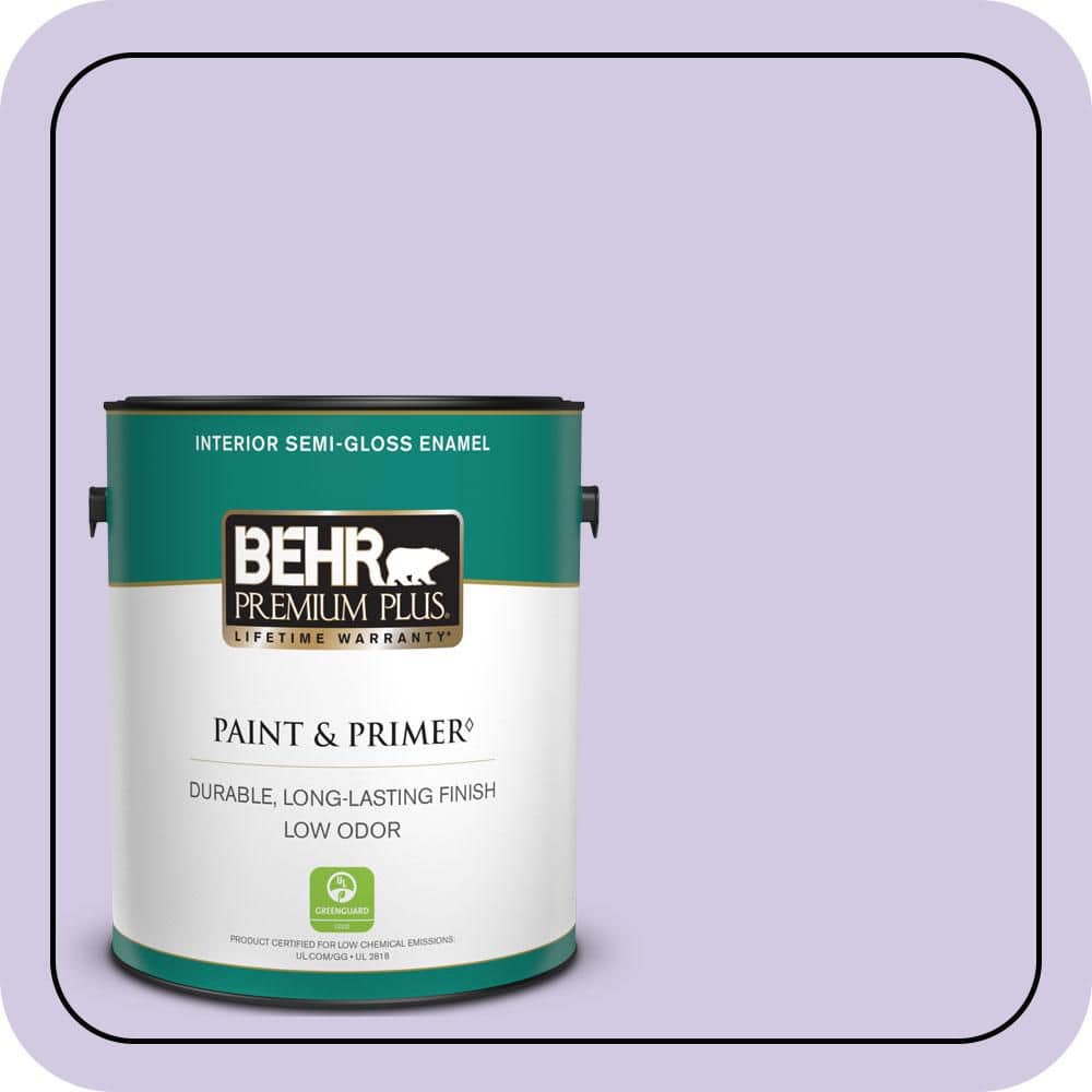 BEHR PREMIUM PLUS 1 gal. #650C-3 Light Mulberry Semi-Gloss Enamel Low Odor Interior Paint & Primer