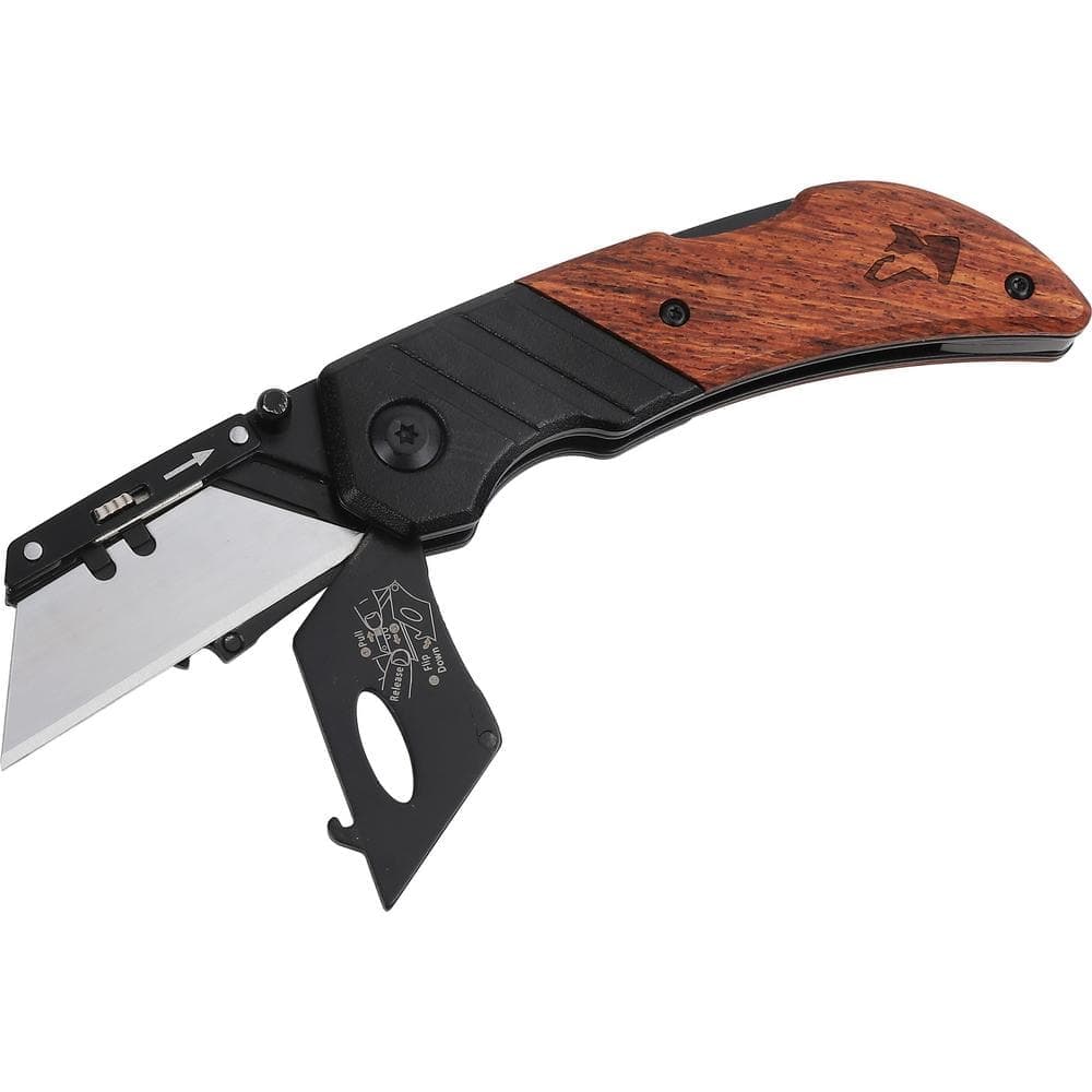 Husky Wood Handle Folding Lock-Back Utility Knife (4)