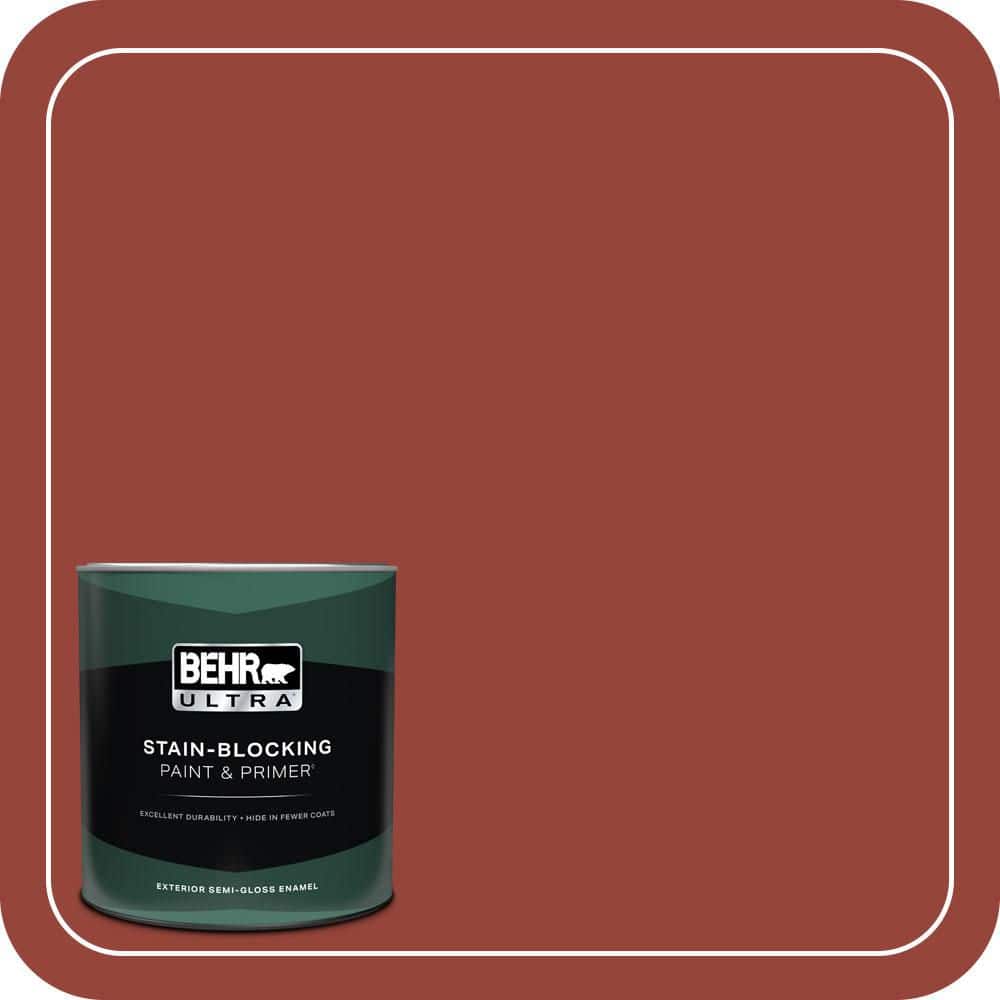 BEHR ULTRA 1 qt. #PPU2-17 Morocco Red Semi-Gloss Enamel Exterior Paint & Primer