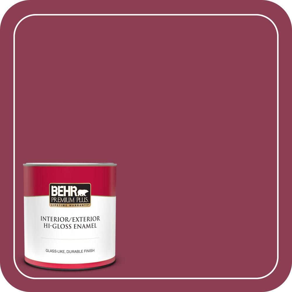 BEHR PREMIUM PLUS 1 qt. #T15-1 Liaison Hi-Gloss Enamel Interior/Exterior Paint & Primer