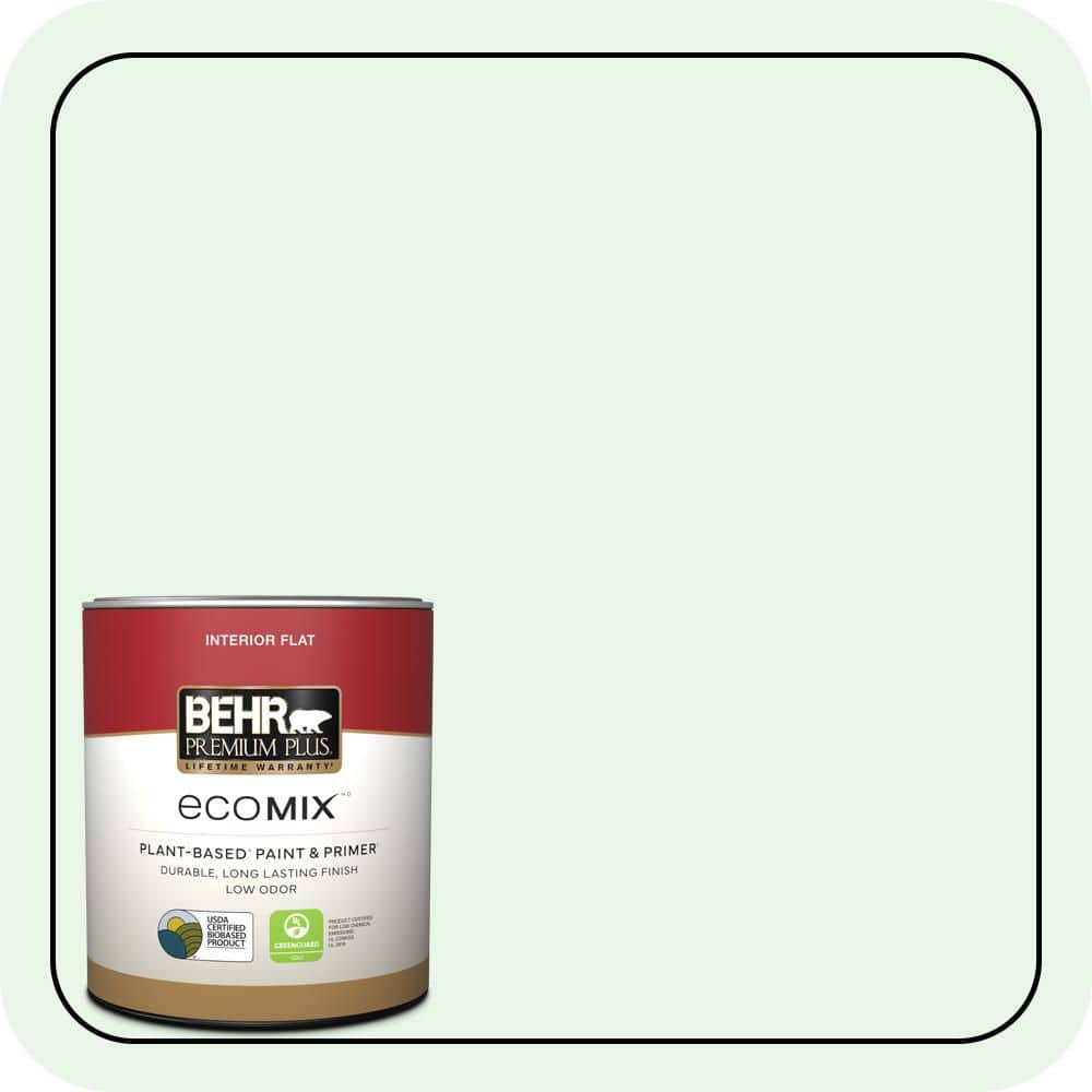 BEHR PREMIUM PLUS 1 qt. #460A-1 Bubble Flat EcoMix Plant-Based Interior Paint & Primer (1)