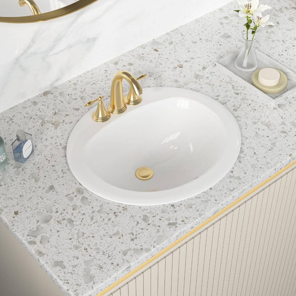 Sarlai 20 in. Oval Undermount Bathroom Sink in White Ceramic with 3 Faucet Hole (3)