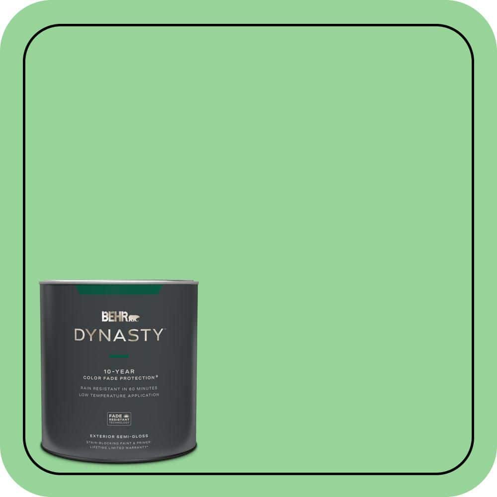 BEHR DYNASTY 1 qt. #P390-4 Young Green Semi-Gloss Enamel Exterior Stain-Blocking Paint & Primer