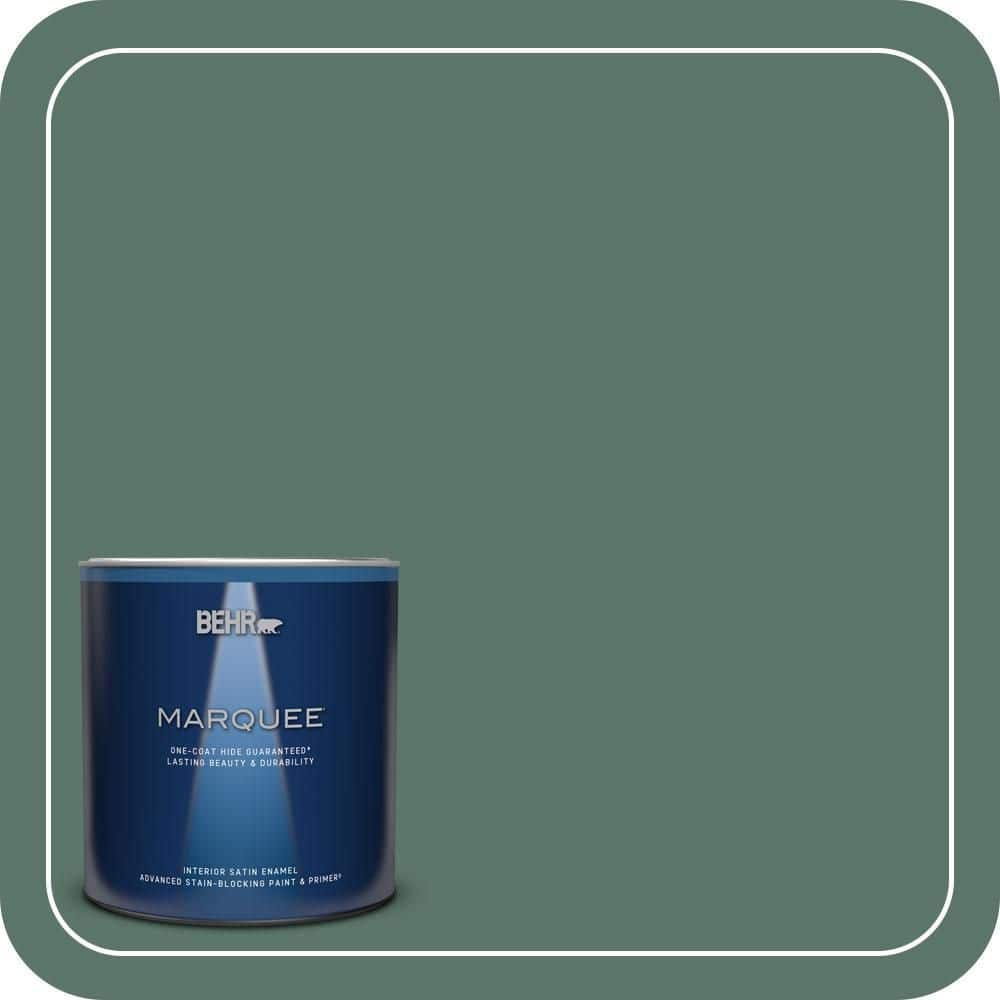 BEHR MARQUEE 1 qt. #S420-6 Pine Brook Satin Enamel Interior Paint & Primer
